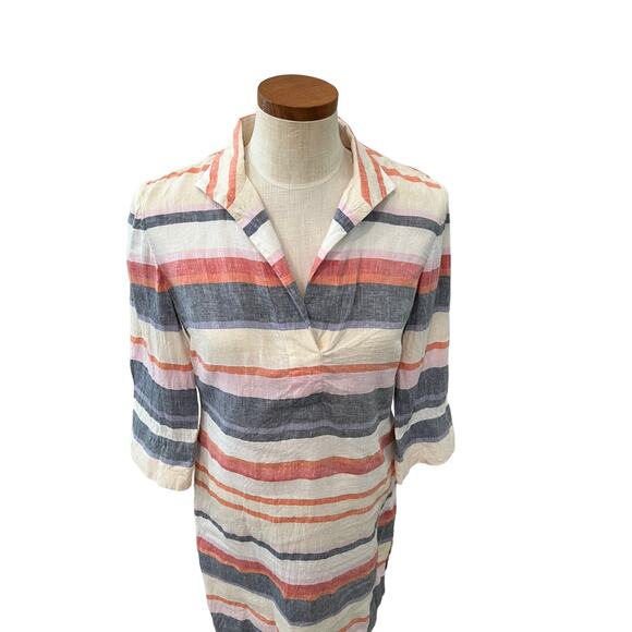 Brooks Brothers Striped linen shirt dress 4 - Picture 2 of 5